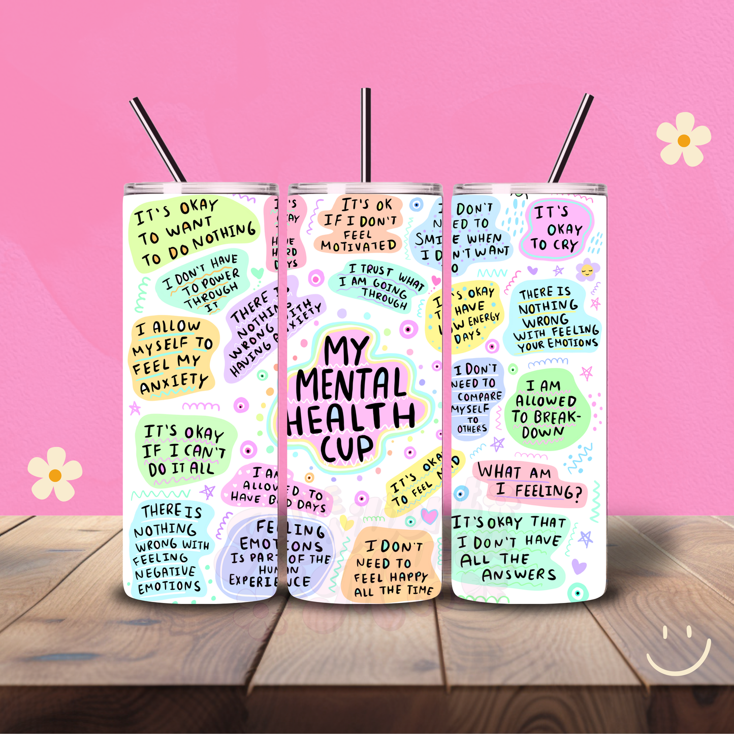 My Mental Health Cup Holographic 20 oz Tumbler