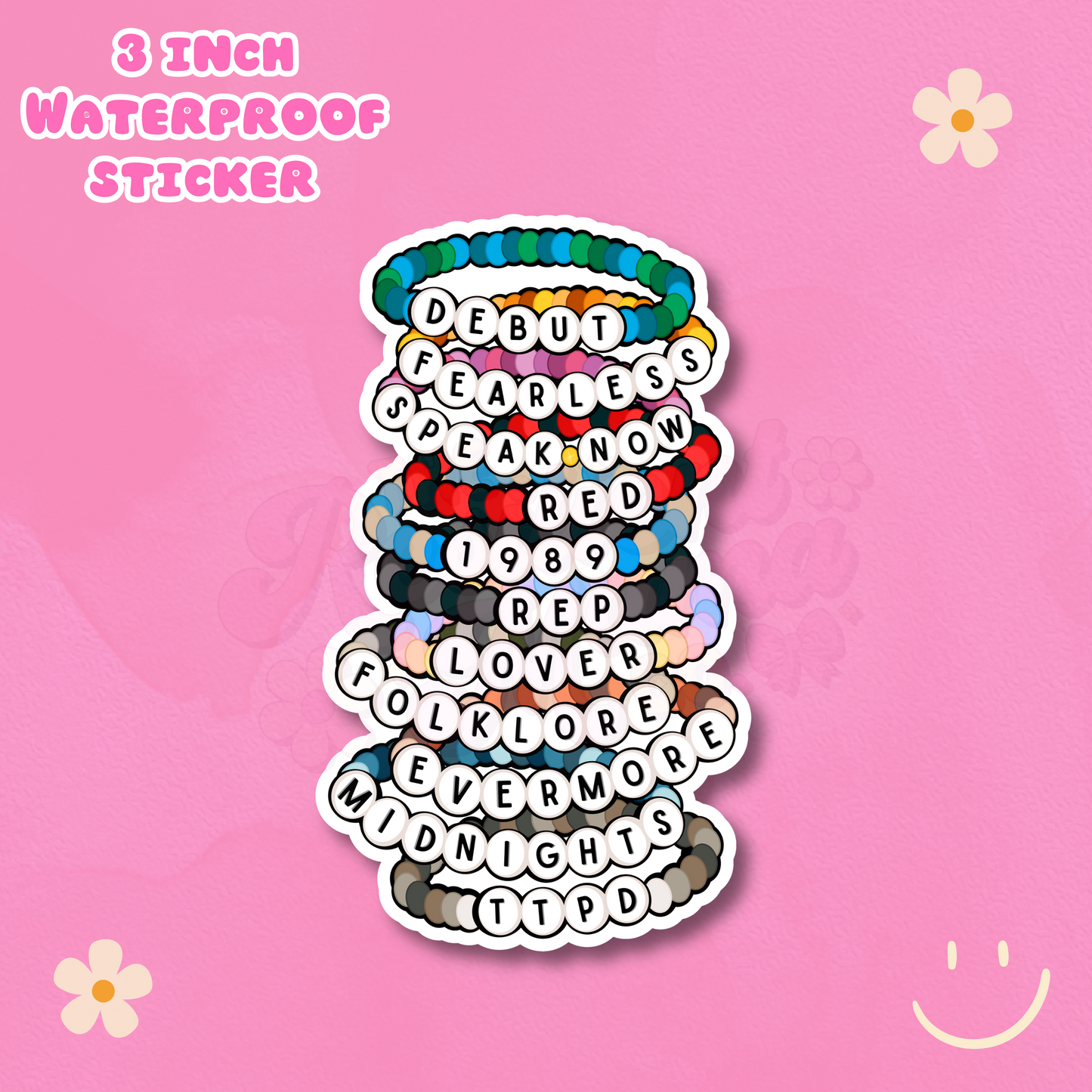 Swiftie Friendship Bracelets 3" Waterproof Sticker