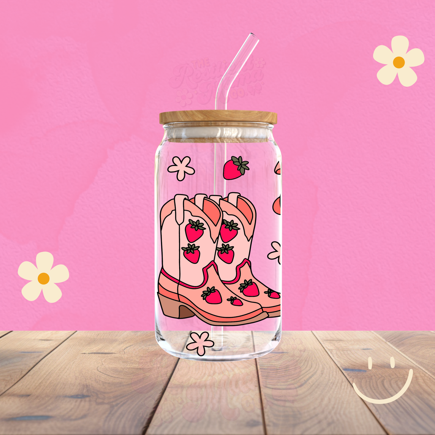 16oz Strawberry Boots Libbey Glass