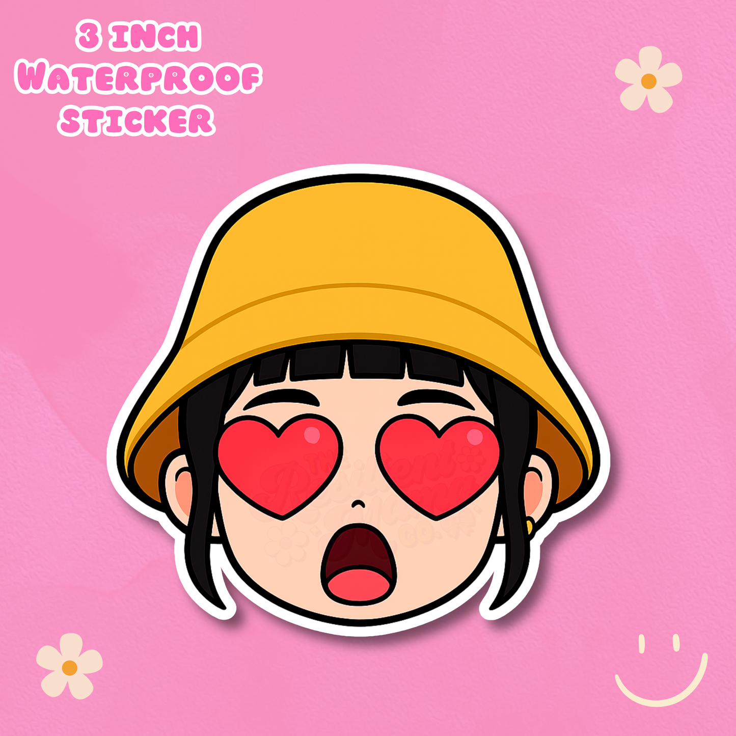 Zoey w/ Heart Eyes Waterproof Sticker