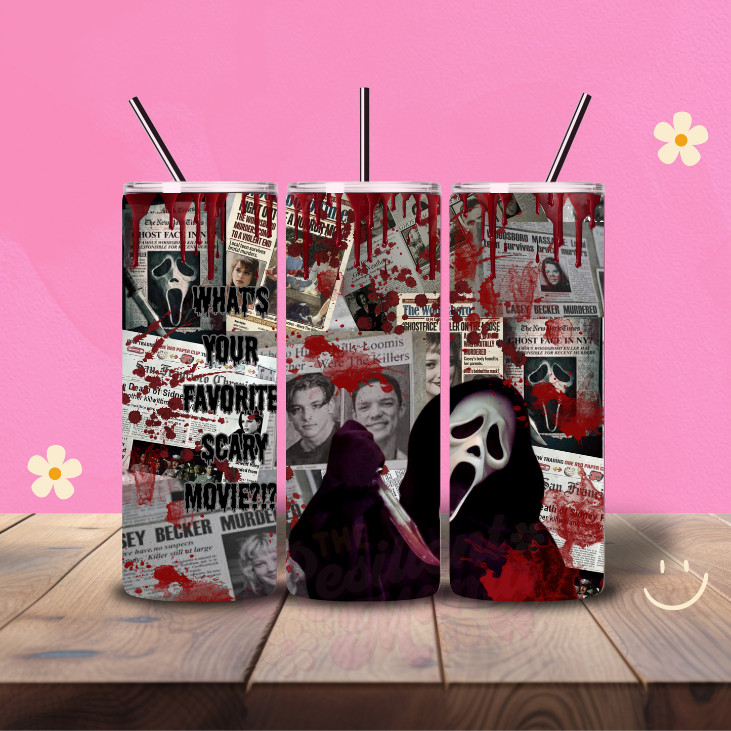 What's Your Favorite Scary Movie Holographic 20 oz Tumbler