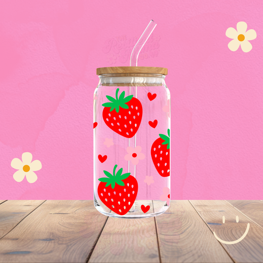 16oz Strawberry Libbey Glass