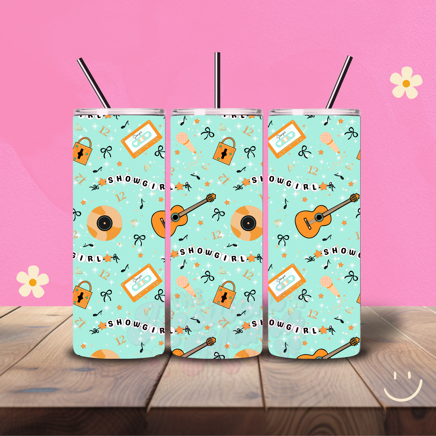 Teal Show Girl Holographic 20 oz Tumbler