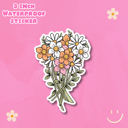 Flower Bouquet  3" Waterproof Sticker