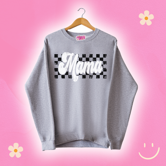 Checkered Mama Sport Grey Sweatshirt