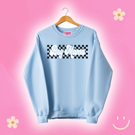 Boy Mama Light Blue Sweatshirt