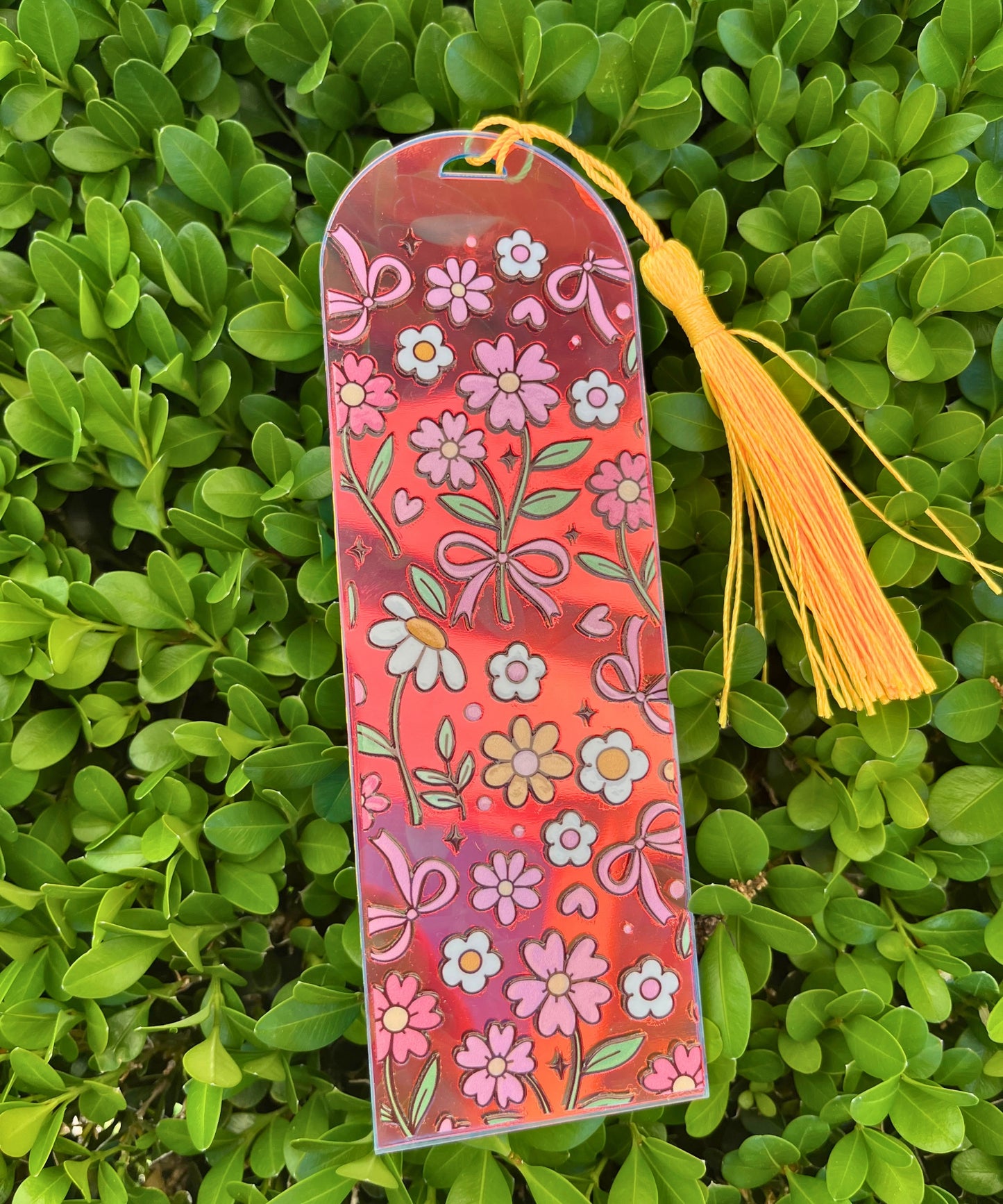 Holographic Floral Bookmark