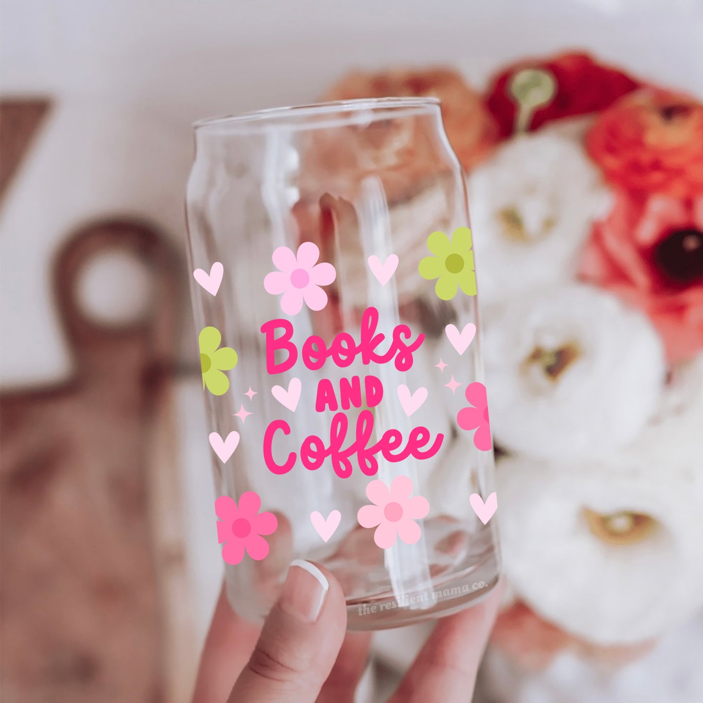 16oz Books and Coffee Libbey Glass