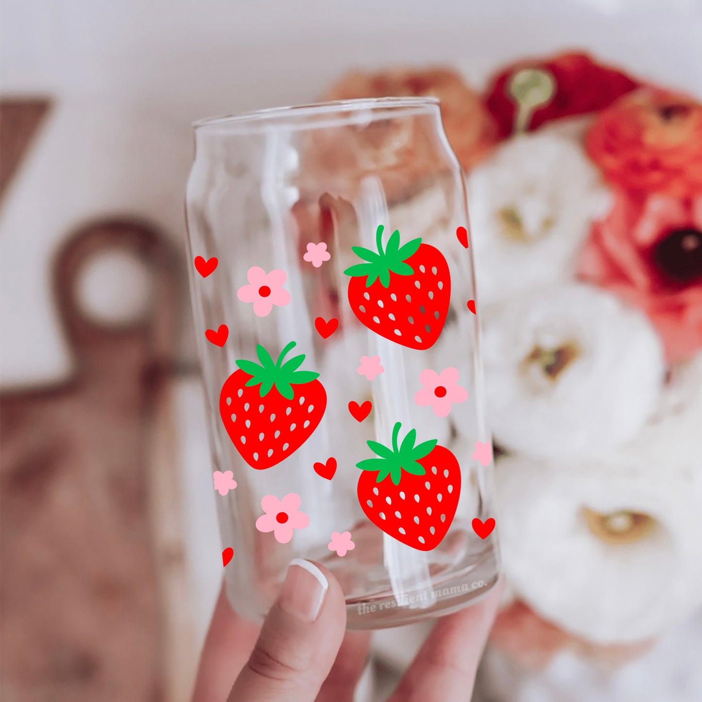 16oz Strawberry Libbey Glass