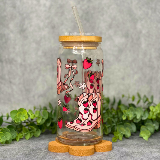 20oz Strawberry Boots Libbey Glass